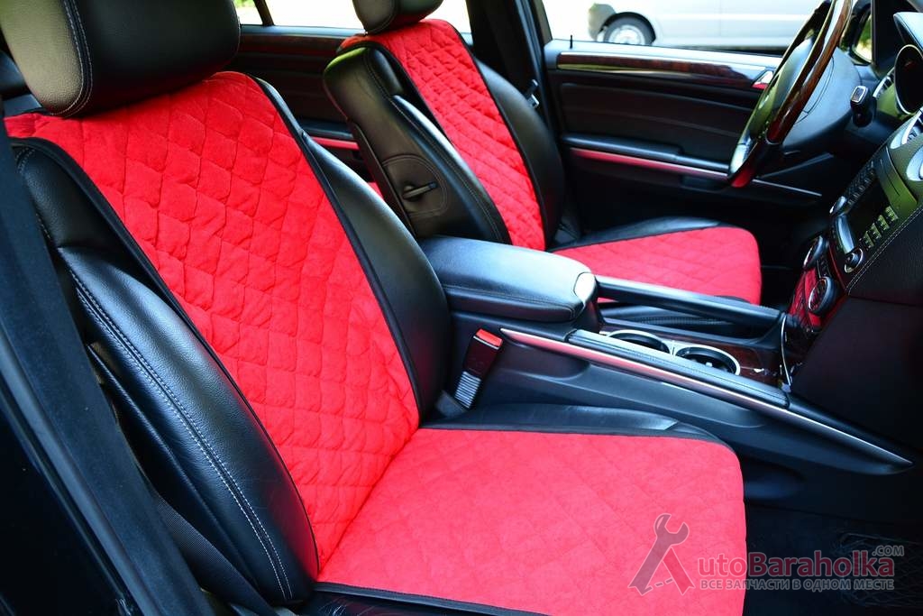 Продам Накидки на сиденья авто из Алькантары (красный цвет, пара) Киев